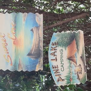 Outdoor woodwork art plaques